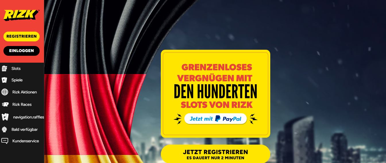 Registriere dich bei Rizk Casino und spiele hunderte Slots