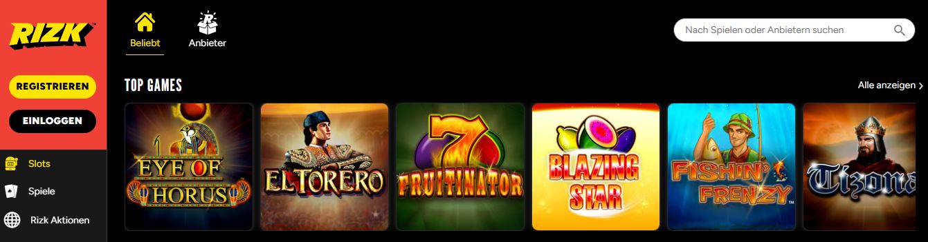 Spiele beliebte Top-Slots wie Eye of Horus und El Torero